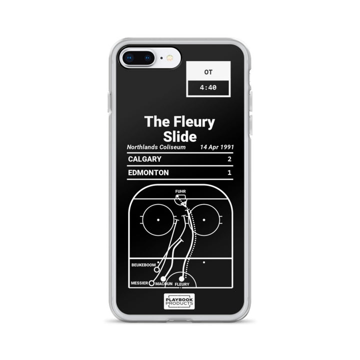 Calgary Flames Greatest Goals iPhone Case: The Fleury Slide (1991)