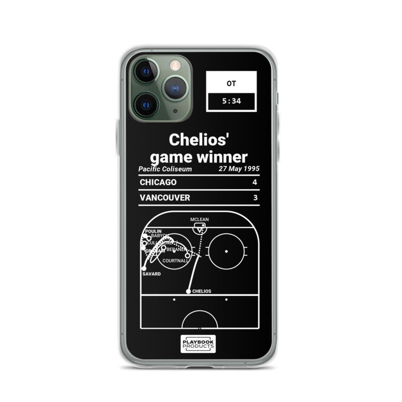 Greatest Blackhawks Plays iPhone Case: Chelios&