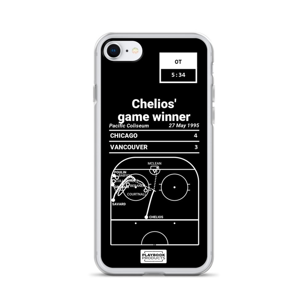 Chicago Blackhawks Greatest Goals iPhone Case: Chelios' game winner (1995)