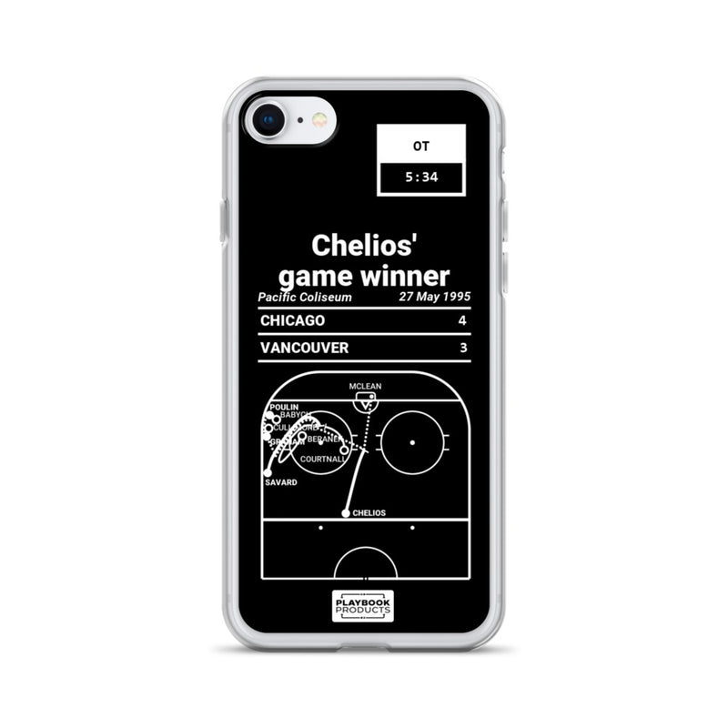 Greatest Blackhawks Plays iPhone Case: Chelios&