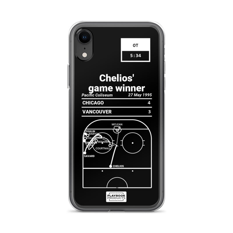 Greatest Blackhawks Plays iPhone Case: Chelios&