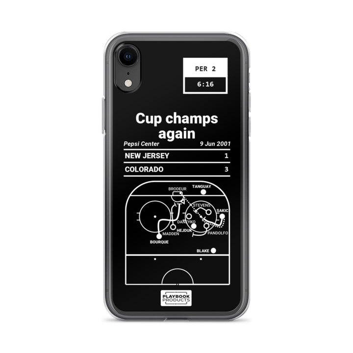 Colorado Avalanche Greatest Goals iPhone Case: Cup champs again (2001)