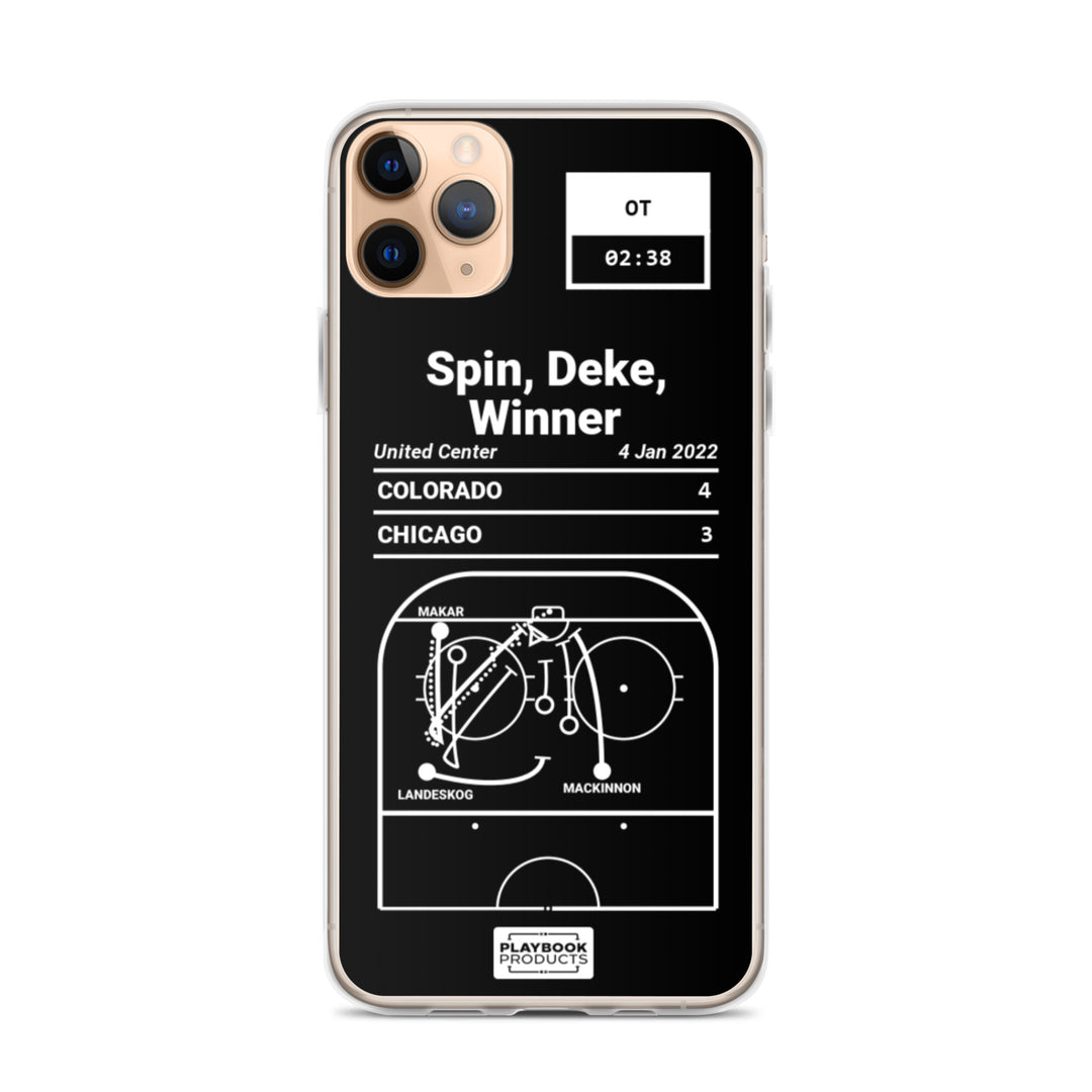 Colorado Avalanche Greatest Goals iPhone Case: Spin, Deke, Winner (2022)