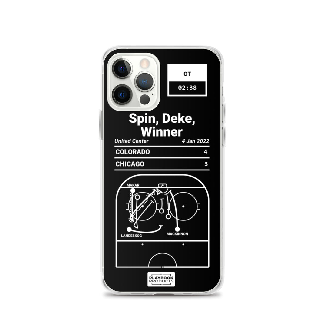 Colorado Avalanche Greatest Goals iPhone Case: Spin, Deke, Winner (2022)