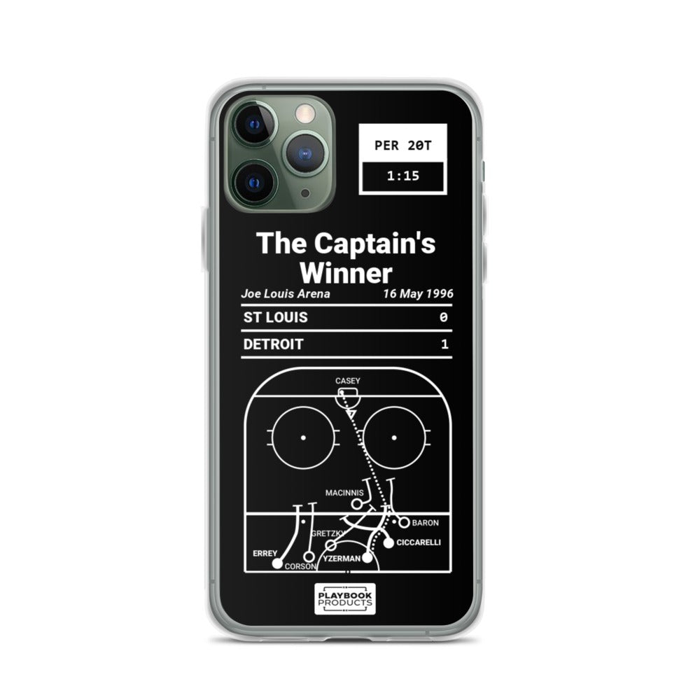 Detroit Red Wings Greatest Goals iPhone Case: The Captain's Winner (1996)