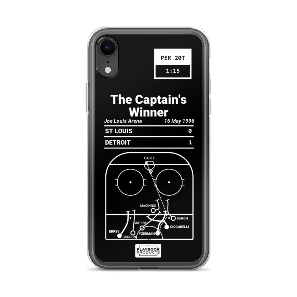 Detroit Red Wings Greatest Goals iPhone Case: The Captain's Winner (1996)