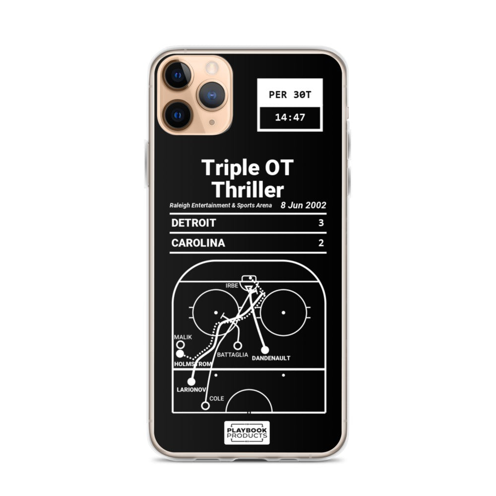Detroit Red Wings Greatest Goals iPhone Case: Triple OT Thriller (2002)