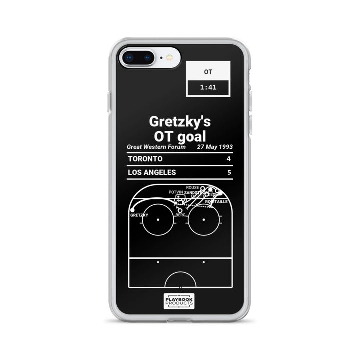 Los Angeles Kings Greatest Goals iPhone Case: Gretzky's OT goal (1993)