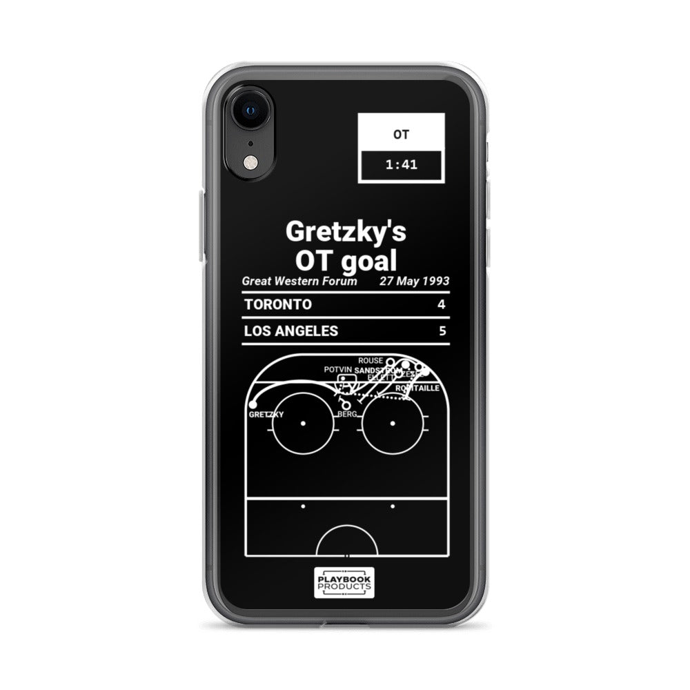 Los Angeles Kings Greatest Goals iPhone Case: Gretzky's OT goal (1993)