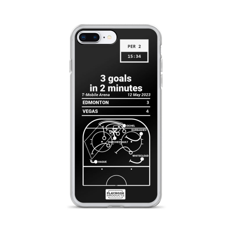 Vegas Golden Knights Greatest Goals iPhone Case: 3 goals in 2 minutes (2023)