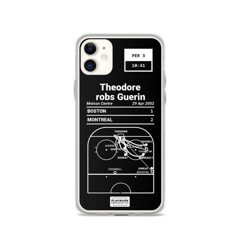 Greatest Canadiens Plays iPhone Case: Theodore robs Guerin (2002)