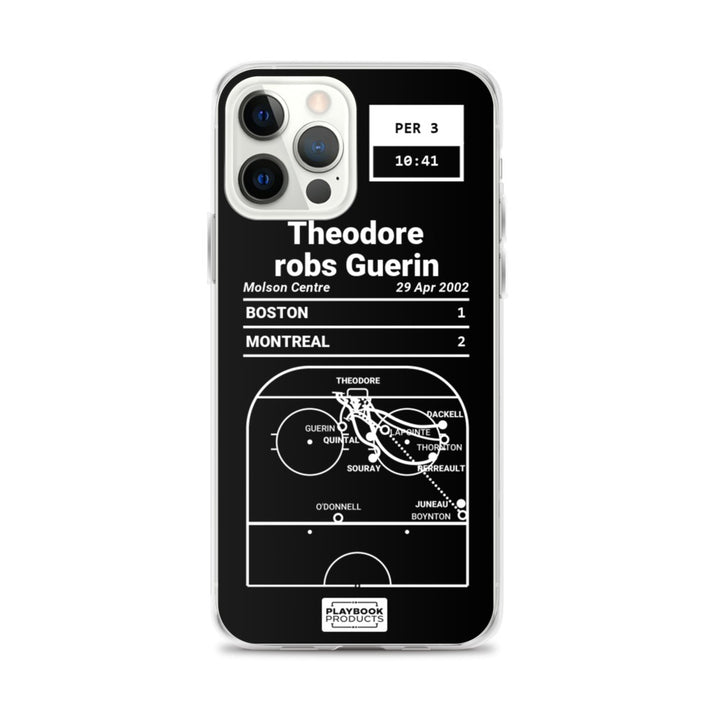 Montreal Canadiens Greatest Goals iPhone Case: Theodore robs Guerin (2002)