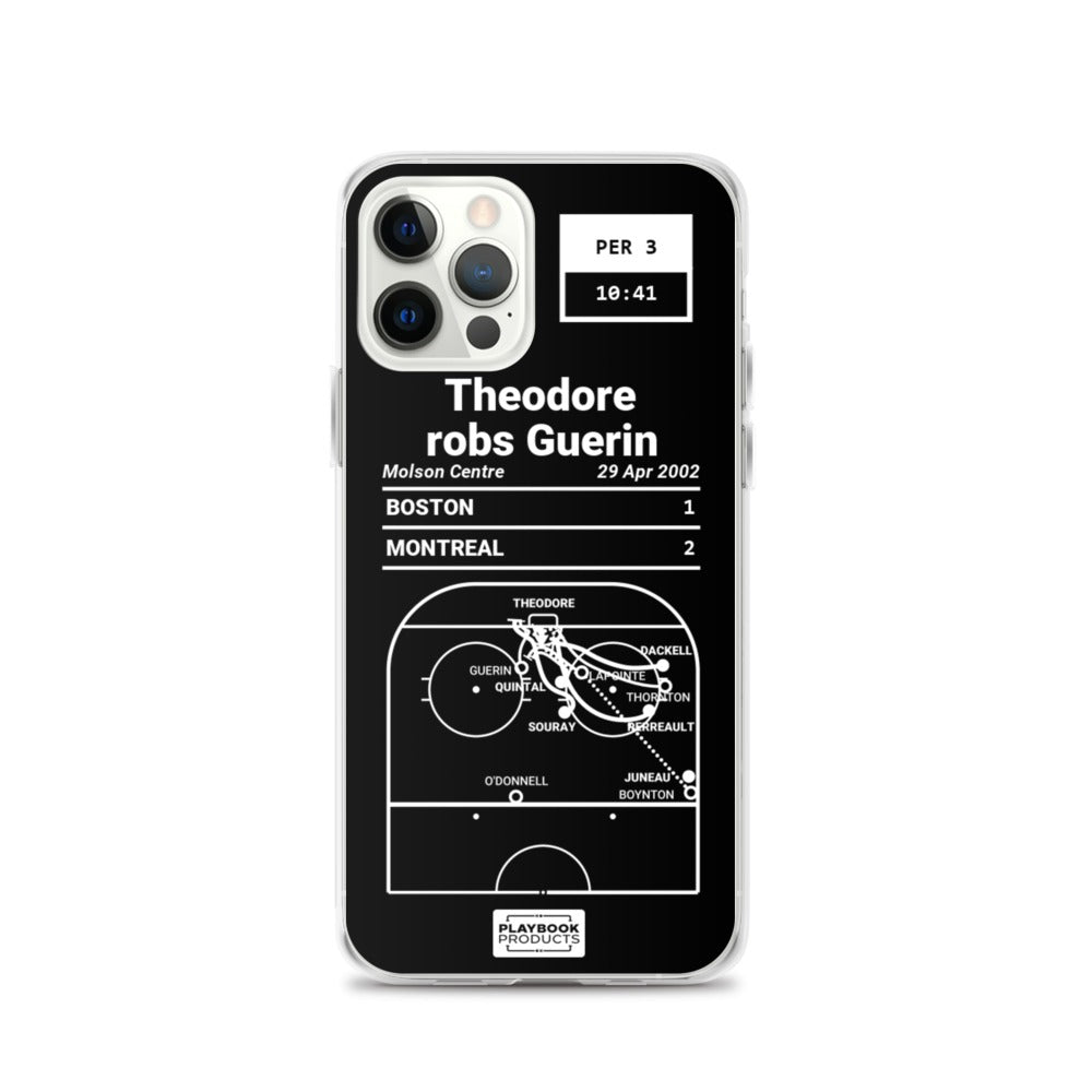 Montreal Canadiens Greatest Goals iPhone Case: Theodore robs Guerin (2002)