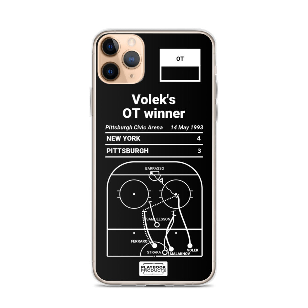 New York Islanders Greatest Goals iPhone Case: Volek's OT winner (1993)