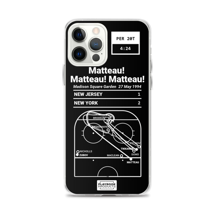 New York Rangers Greatest Goals iPhone Case: Matteau! Matteau! Matteau! (1994)