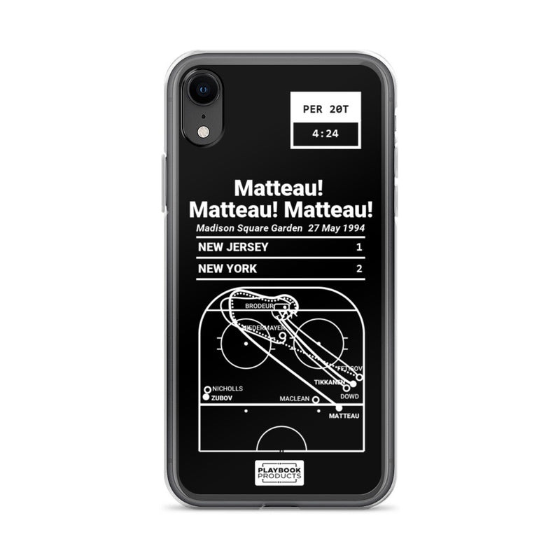 Greatest Rangers Plays iPhone Case: Matteau! Matteau! Matteau! (1994)