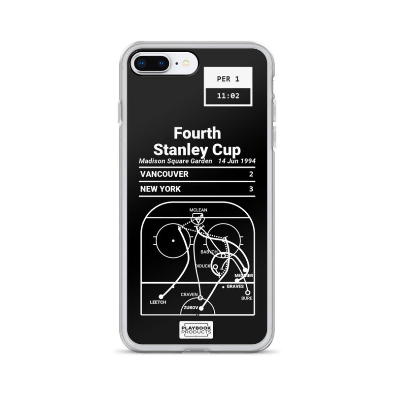 Greatest Rangers Plays iPhone Case: Fourth Stanley Cup (1994)