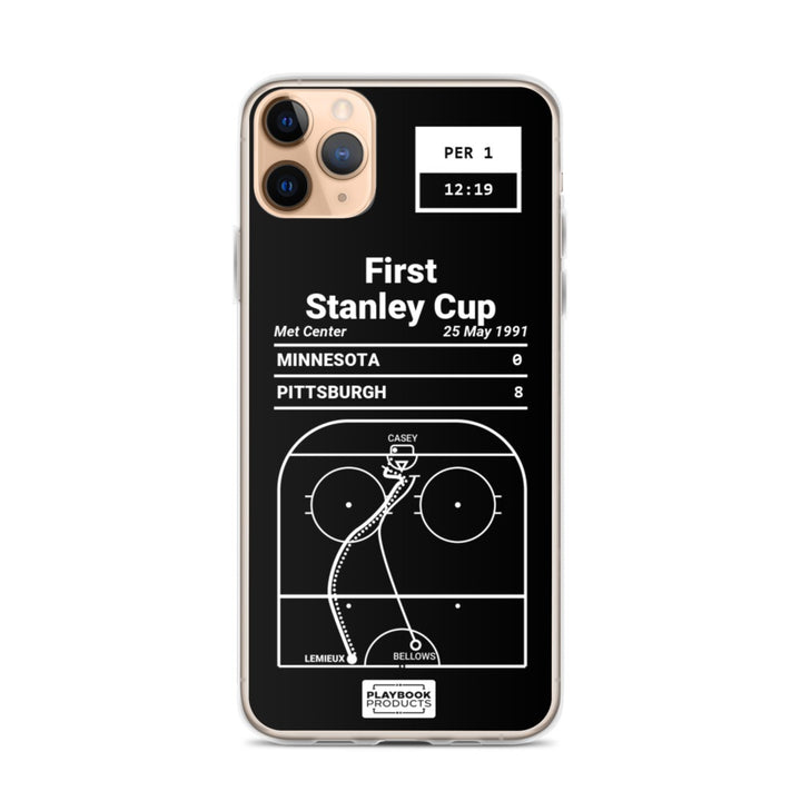 Pittsburgh Penguins Greatest Goals iPhone Case: First Stanley Cup (1991)