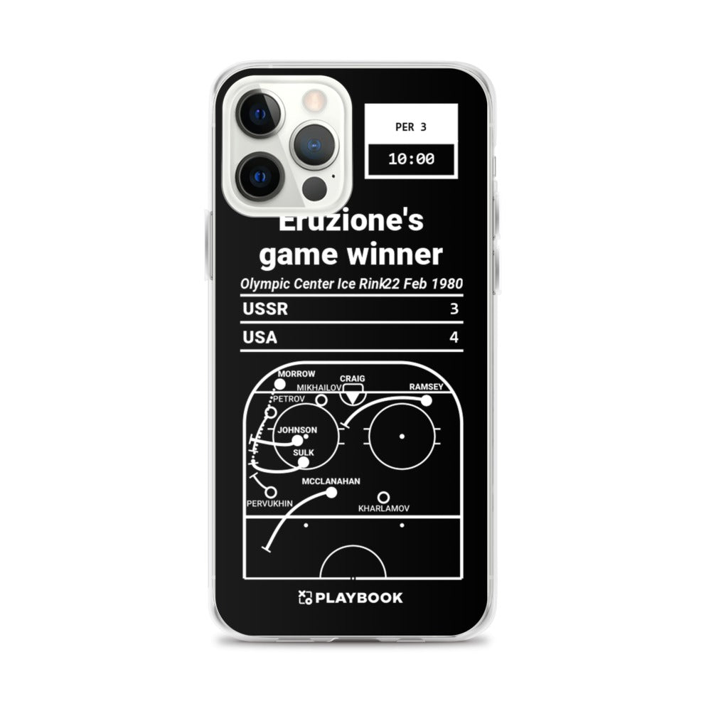 United States Men's National Hockey Team Greatest Goals iPhone Case: Eruzione's game winner (1980)