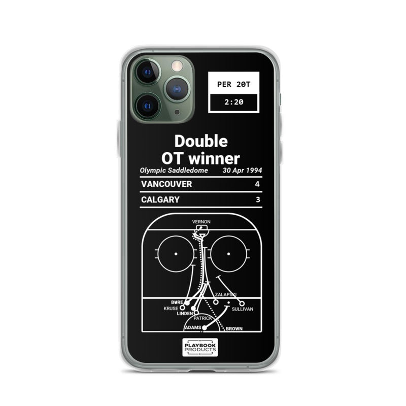Greatest Canucks Plays iPhone Case: Double OT winner (1994)