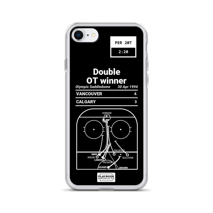 Vancouver Canucks Greatest Goals iPhone Case: Double OT winner (1994)
