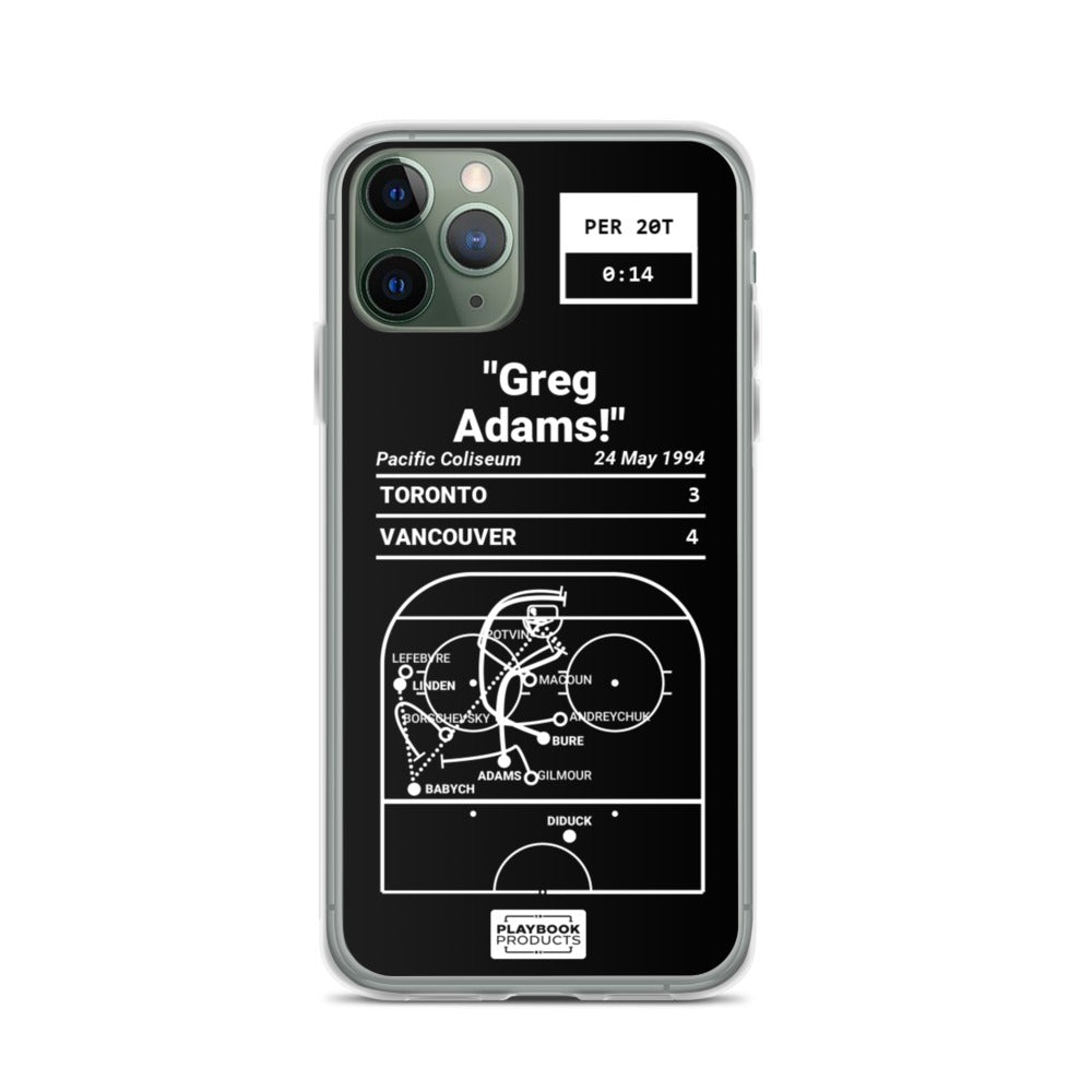 Vancouver Canucks Greatest Goals iPhone Case: "Greg Adams!" (1994)