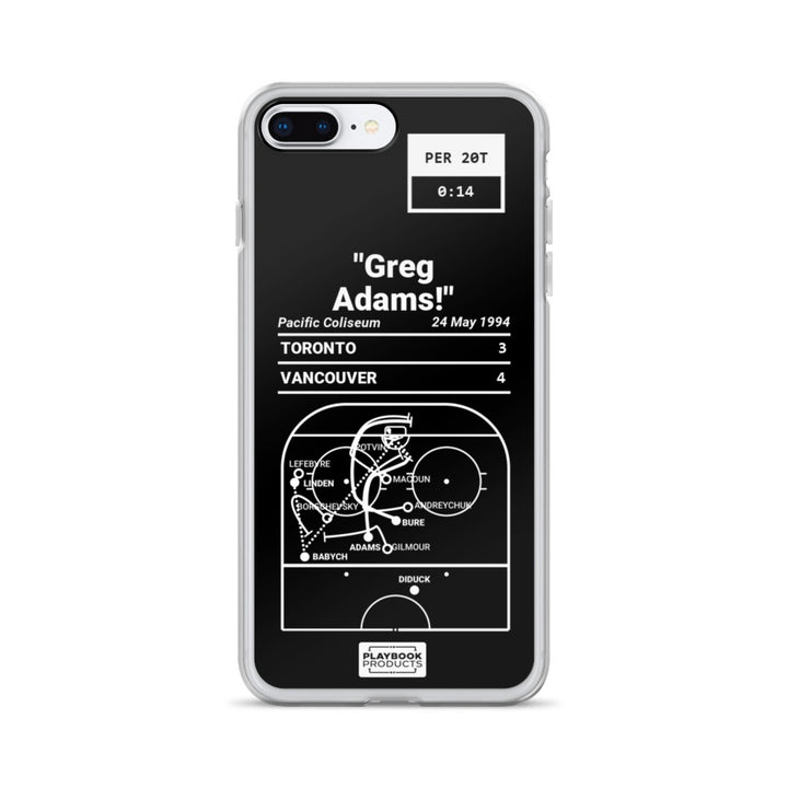 Vancouver Canucks Greatest Goals iPhone Case: "Greg Adams!" (1994)