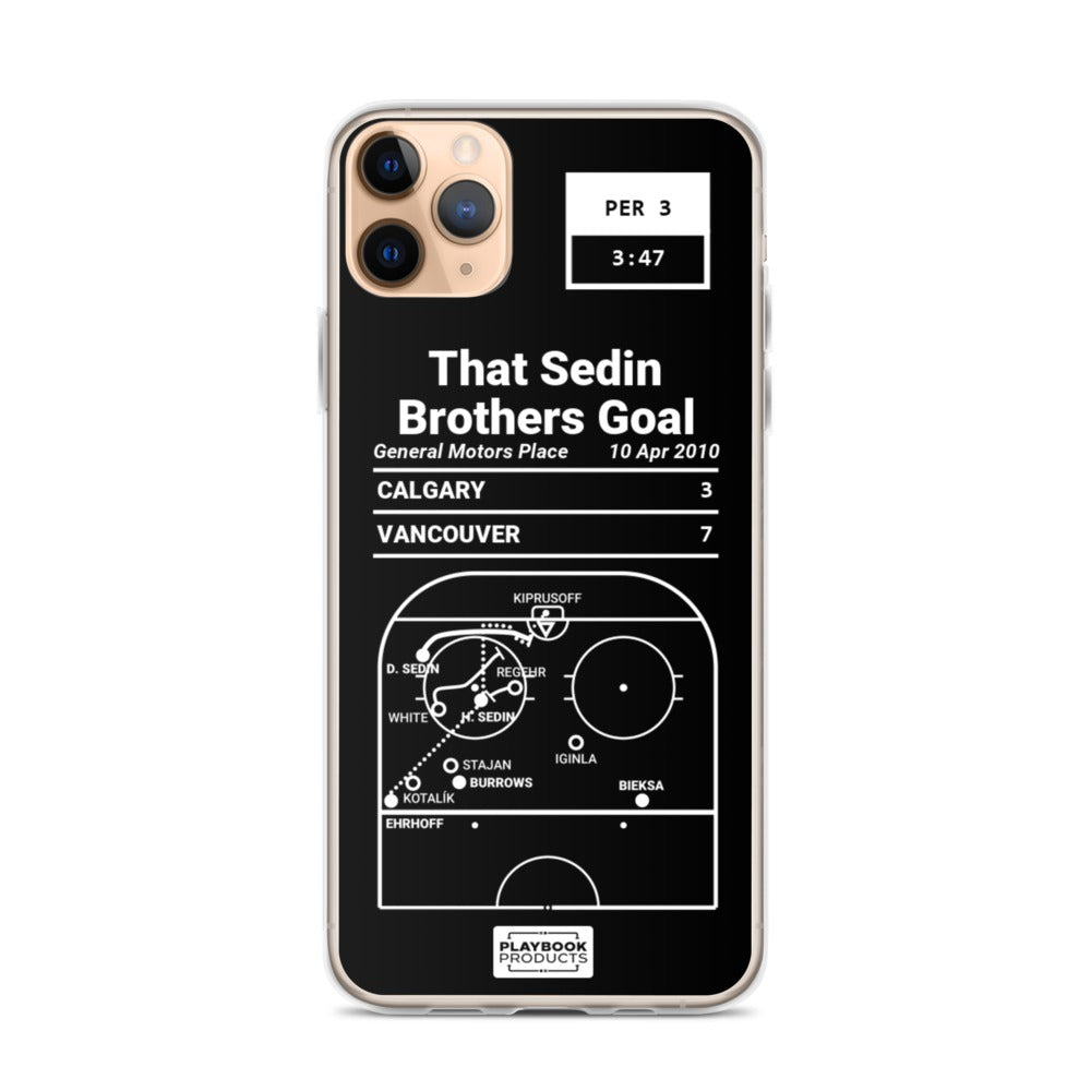Vancouver Canucks Greatest Goals iPhone Case: That Sedin Brothers Goal (2010)