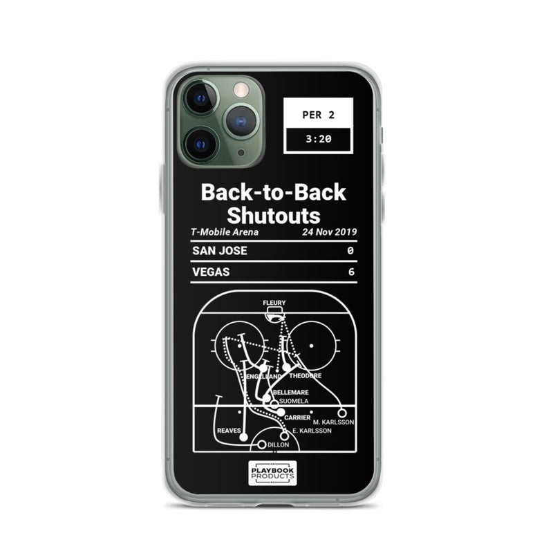 Greatest Knights Plays iPhone Case: Back-to-Back Shutouts (2019)