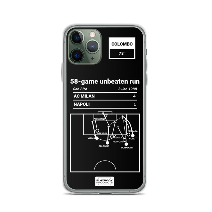 AC Milan Greatest Goals iPhone Case: 58 games unbeaten (1988)
