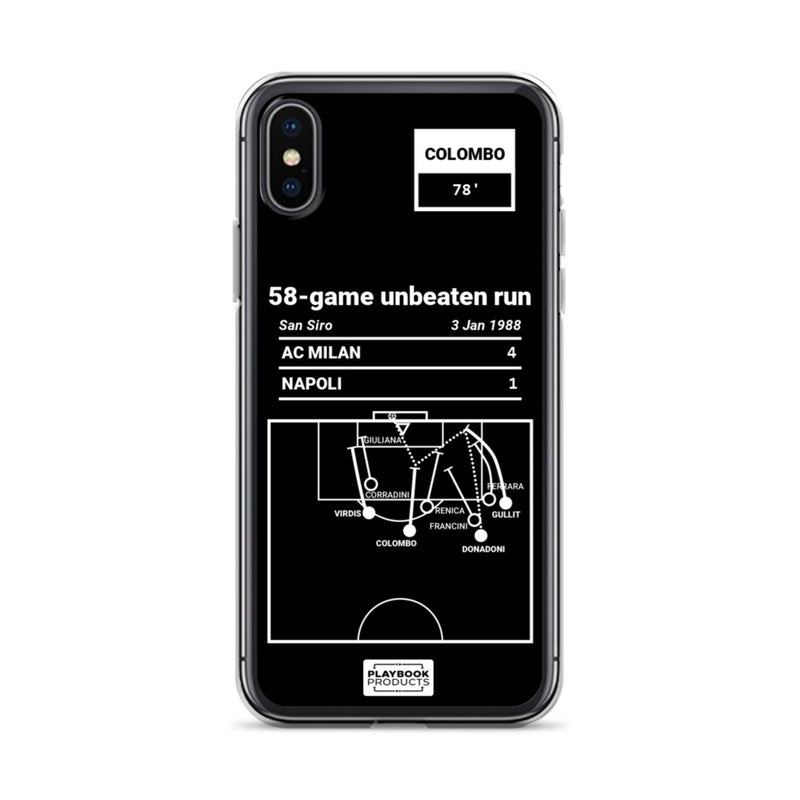 Greatest AC Milan Plays iPhone Case: 58 games unbeaten (1988)