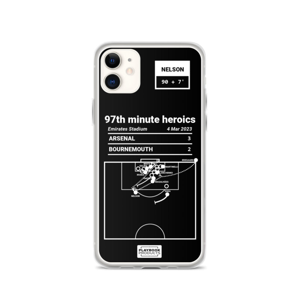 Arsenal Greatest Goals iPhone Case: 97th minute heroics (2023)