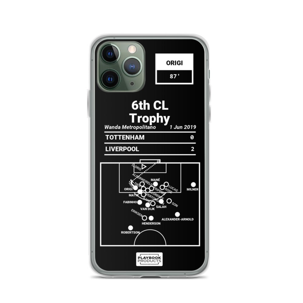 Liverpool Greatest Goals iPhone Case: 6th CL Trophy (2019)