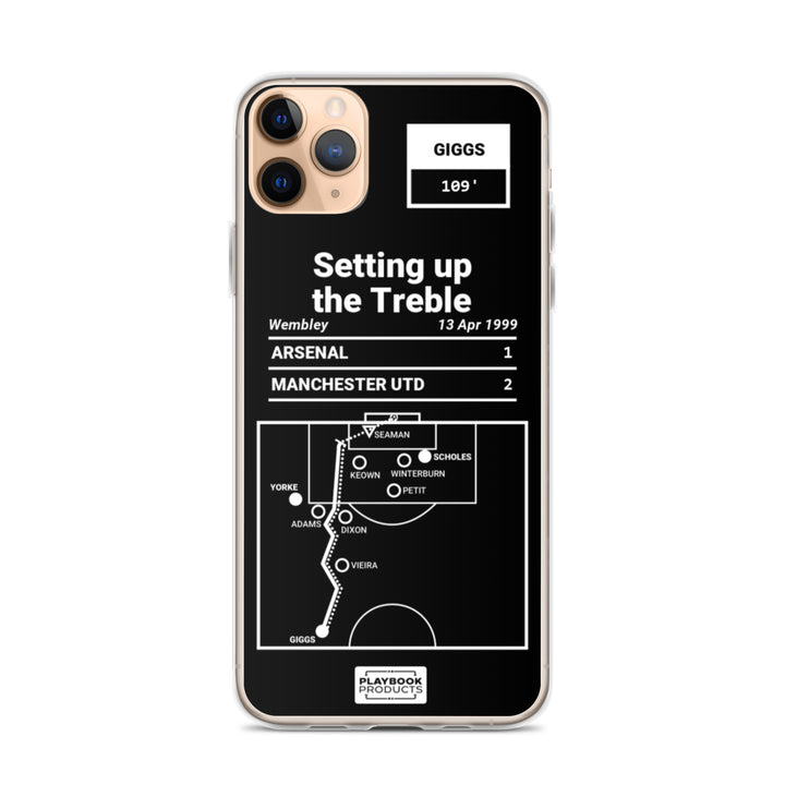 Manchester United Greatest Goals iPhone Case: Setting up the Treble (1999)