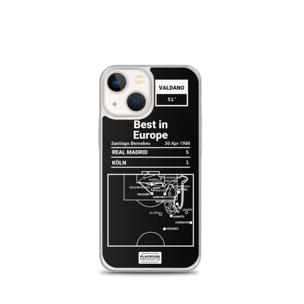 Real Madrid Greatest Goals iPhone Case: Best in Europe (1986)