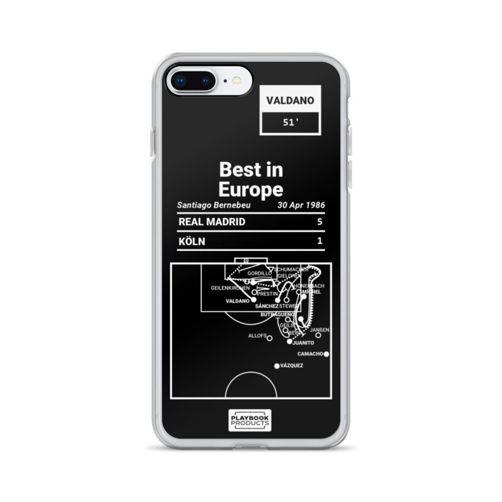 Real Madrid Greatest Goals iPhone Case: Best in Europe (1986)