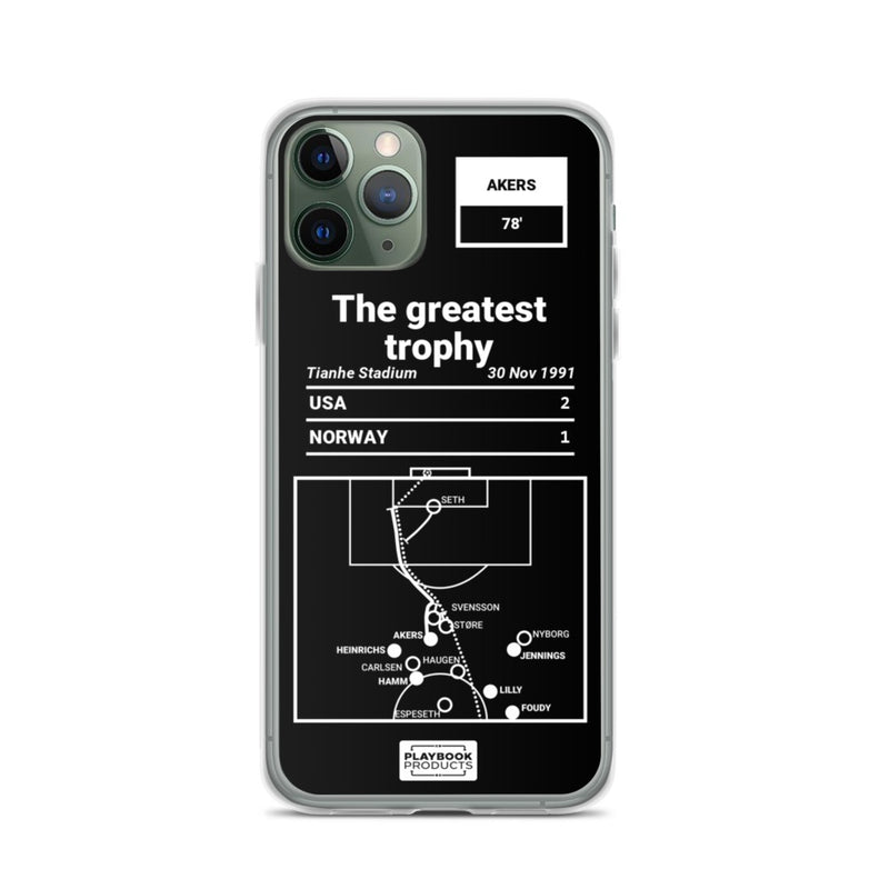 Greatest USWNT Plays iPhone Case: The greatest trophy (1991)