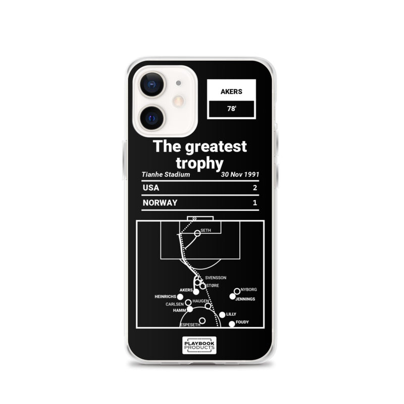 Greatest USWNT Plays iPhone Case: The greatest trophy (1991)