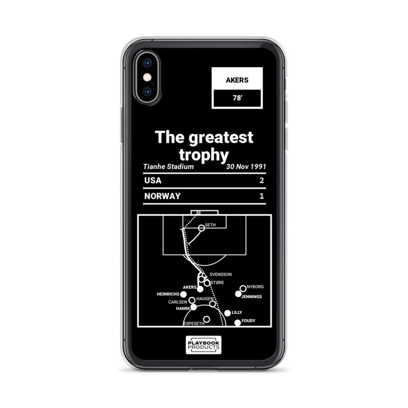 Greatest USWNT Plays iPhone Case: The greatest trophy (1991)