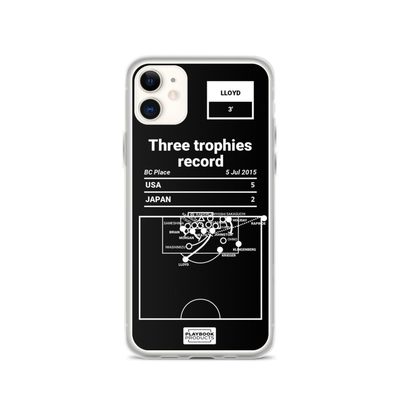 Greatest USWNT Plays iPhone Case: Three trophies record (2015)