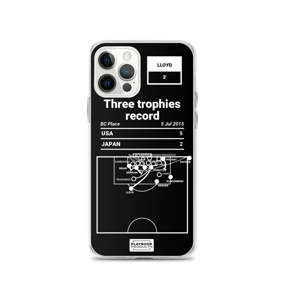USWNT Greatest Goals iPhone Case: Three trophies record (2015)