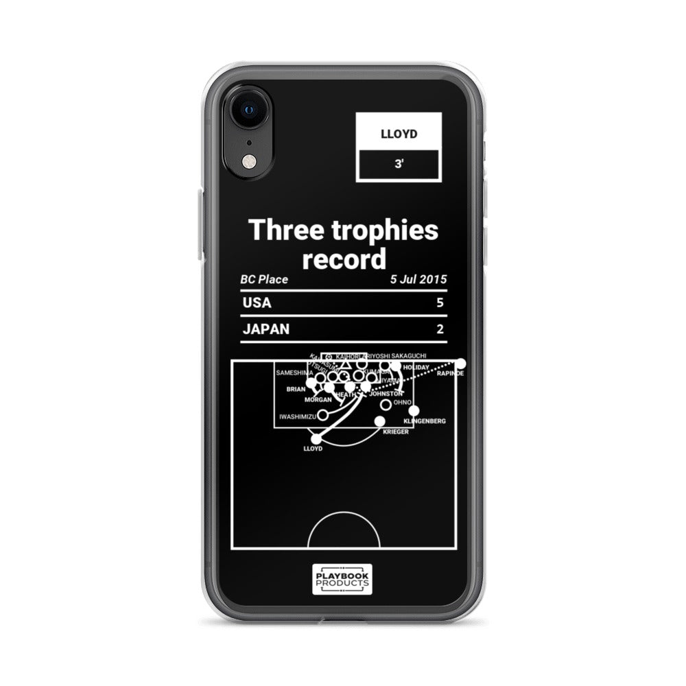 USWNT Greatest Goals iPhone Case: Three trophies record (2015)