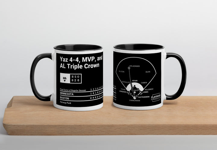 Boston Red Sox Greatest Plays Mug: Yaz 4-4, MVP, and AL Triple Crown (1967)