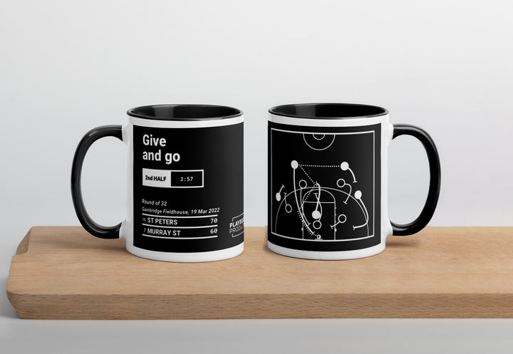 St. Peter's Basketball Greatest Plays Mug: Give and go (2022)