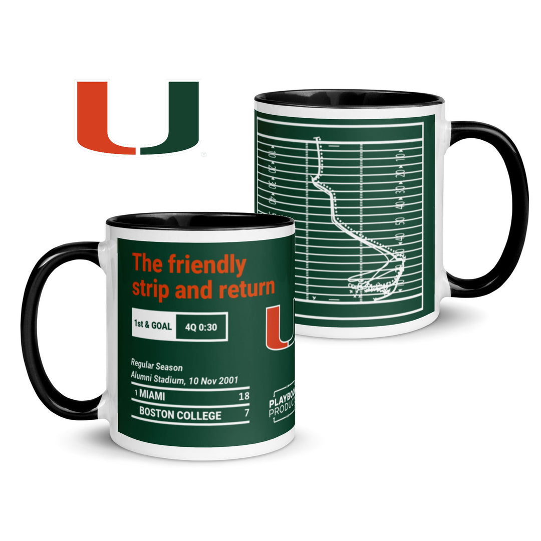 Miami Football Greatest Plays Mug: The friendly strip and return (2001)