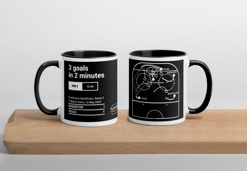 Vegas Golden Knights Greatest Goals Mug: 3 goals in 2 minutes (2023)