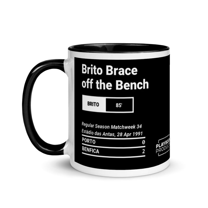 Greatest Benfica Plays Mug: Brito Brace off the Bench (1991)
