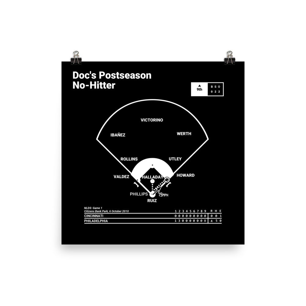 Philadelphia Phillies Greatest Plays Poster: Doc's Postseason No-Hitter (2010)