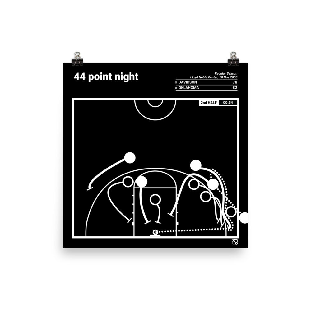 Davidson Basketball Greatest Plays Poster: 44 point night (2008)