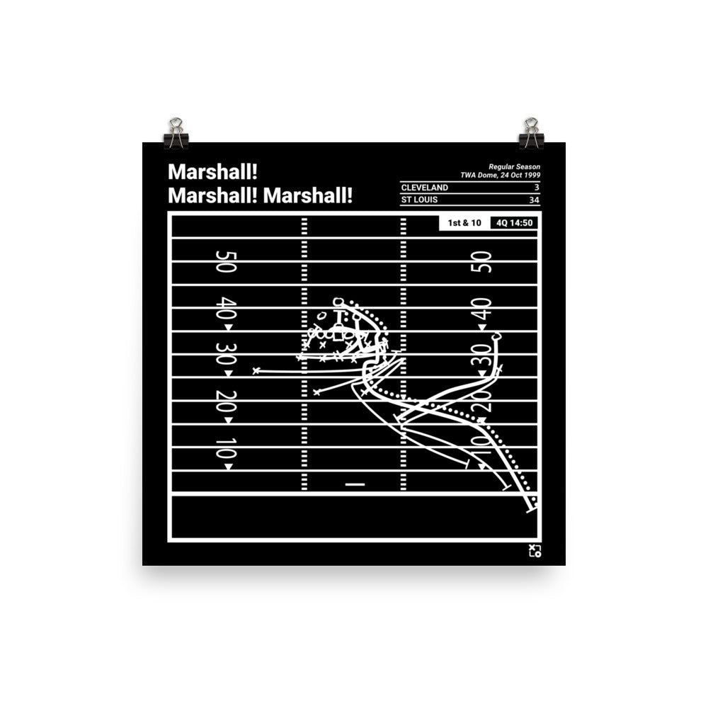 St. Louis Rams Greatest Plays Poster: Marshall! Marshall! Marshall! (1999)